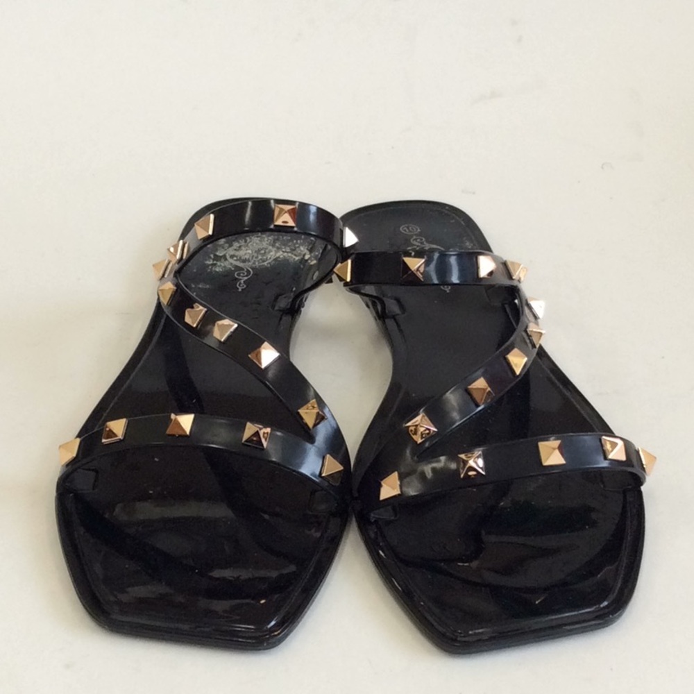Sole Mates Black with Rhinestones Sandals